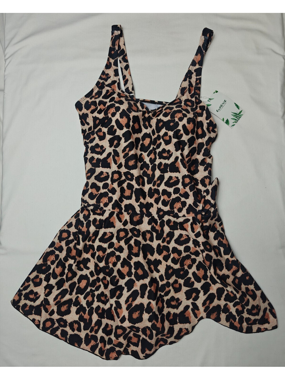 EOMENIE Womens One Piece Swimsuit Animal Print Keyhole Halter Tummy Control Sz M